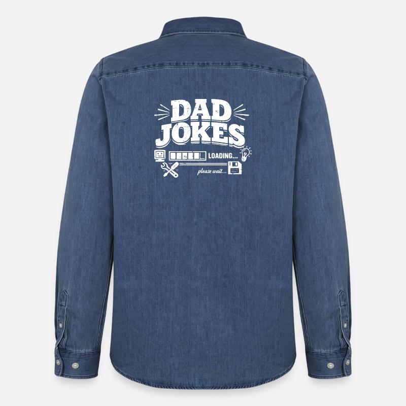 dad jokes loading please wait - Männer Jeanshemd Organic von Stanley/Stella - verwaschenes Mittelblau