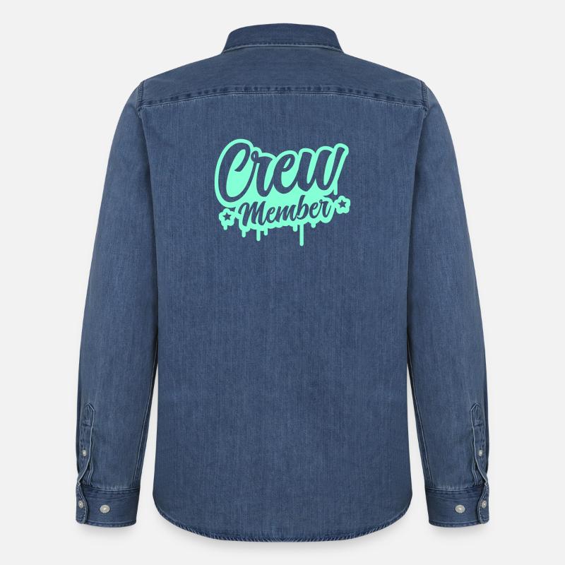 Crew Member Spritz Script - Männer Jeanshemd Organic von Stanley/Stella - verwaschenes Mittelblau 