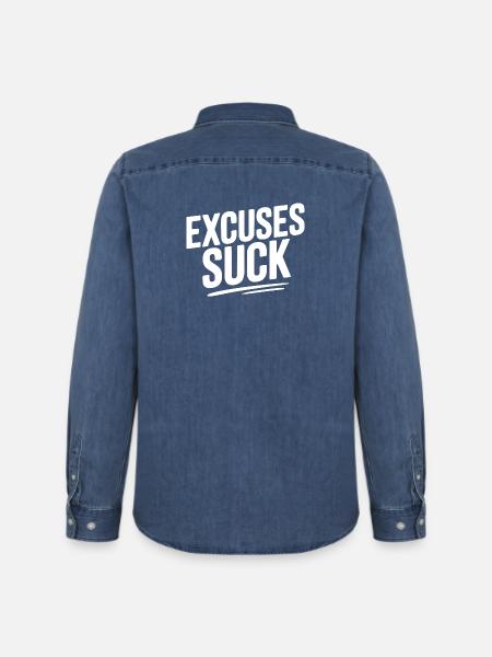 Les excuses sont nulles - Chemise en denim homme bio Stanley/Stella - bleu moyen délavé 
