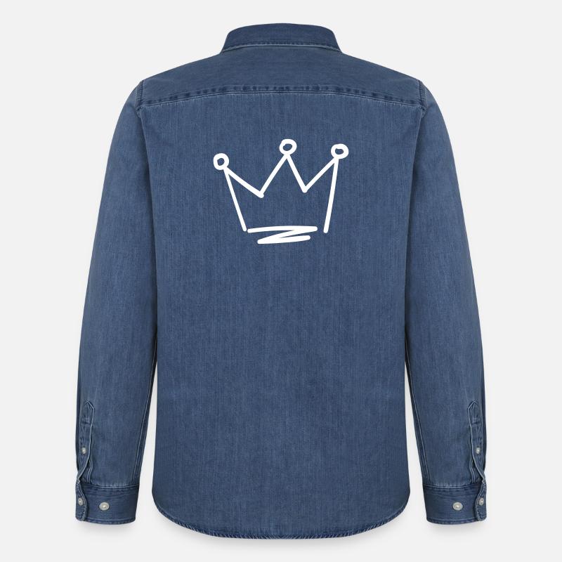Symbol Krone Icon - Männer Jeanshemd Organic von Stanley/Stella - verwaschenes Mittelblau 