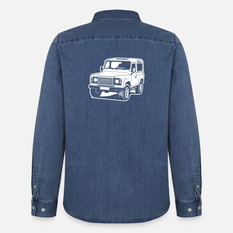Defender (Difference Image) - Men’s Organic Denim Shirt by Stanley/Stella - mid washy 