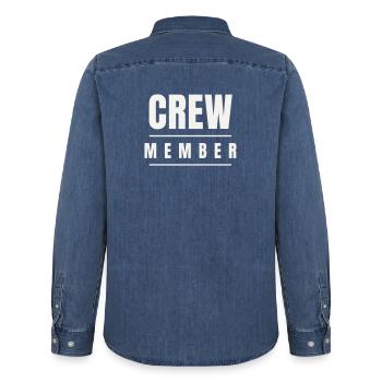 Membre de l’équipe Bold Team Équipe Événement Groupe d’Événement - Chemise en denim homme bio Stanley/Stella - bleu moyen délavé  - Dos - AI Model Male 185 light (185cm)