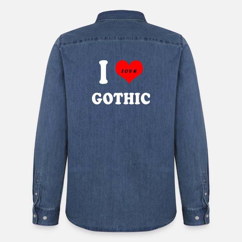 Ich liebe Gothic - Männer Jeanshemd Organic von Stanley/Stella - verwaschenes Mittelblau 