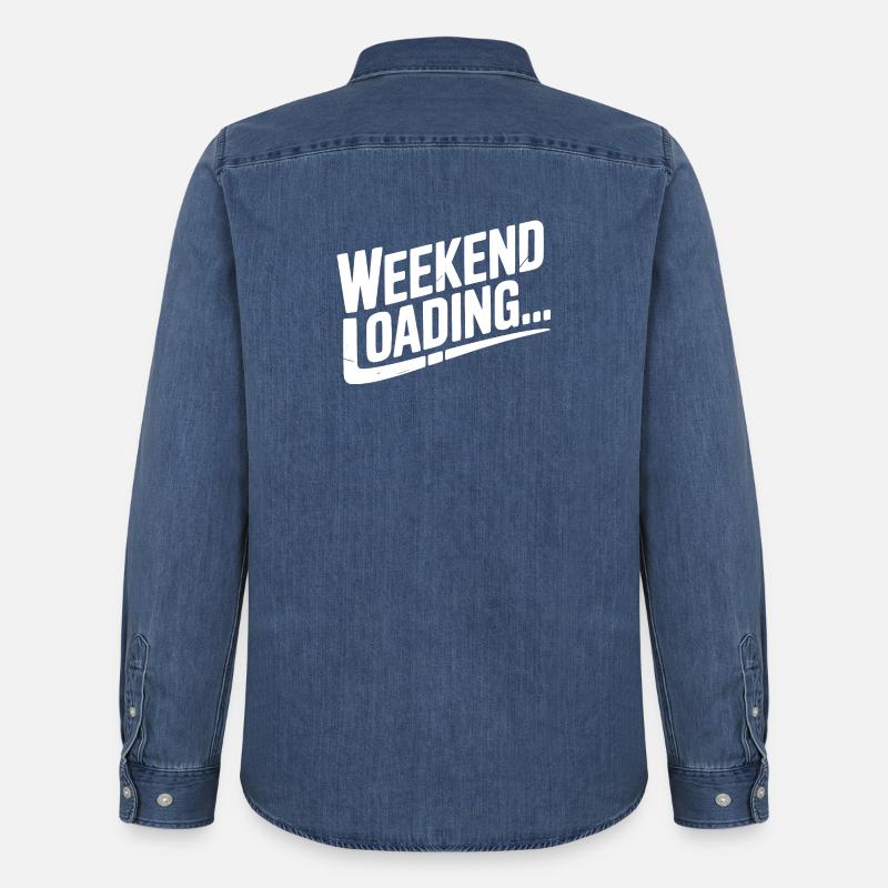 Wochenende wird geladen - Männer Jeanshemd Organic von Stanley/Stella - verwaschenes Mittelblau 