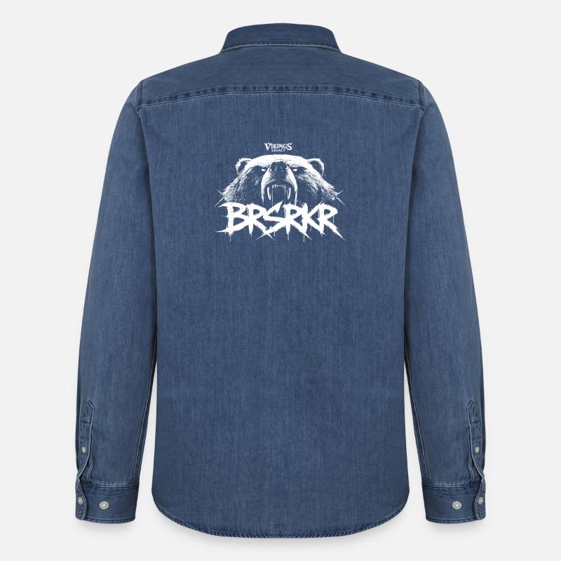 BRSRKR v2 - Männer Jeanshemd Organic von Stanley/Stella - verwaschenes Mittelblau 