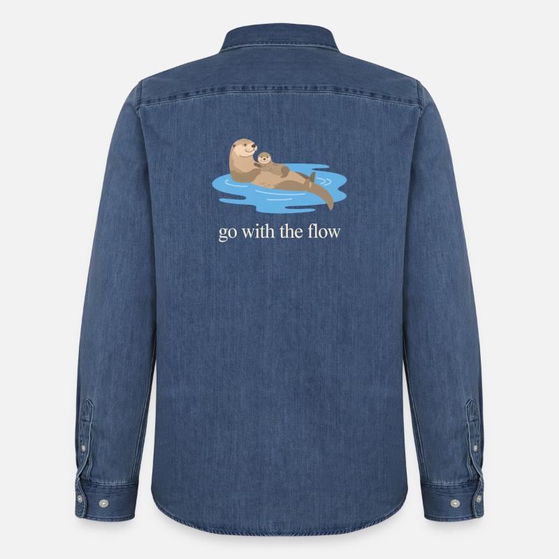 Nimm das Flow Otter Duo - Männer Jeanshemd Organic von Stanley/Stella - verwaschenes Mittelblau 
