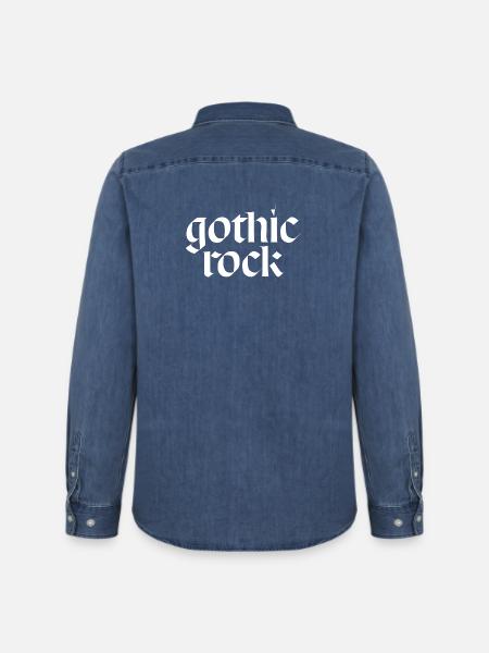 Gothic-Rock-Typografie - Männer Jeanshemd Organic von Stanley/Stella - verwaschenes Mittelblau