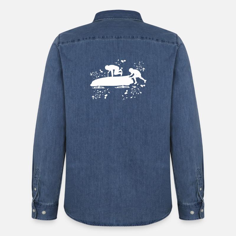 Bob Team Anschieber Bob - Männer Jeanshemd Organic von Stanley/Stella - verwaschenes Mittelblau 