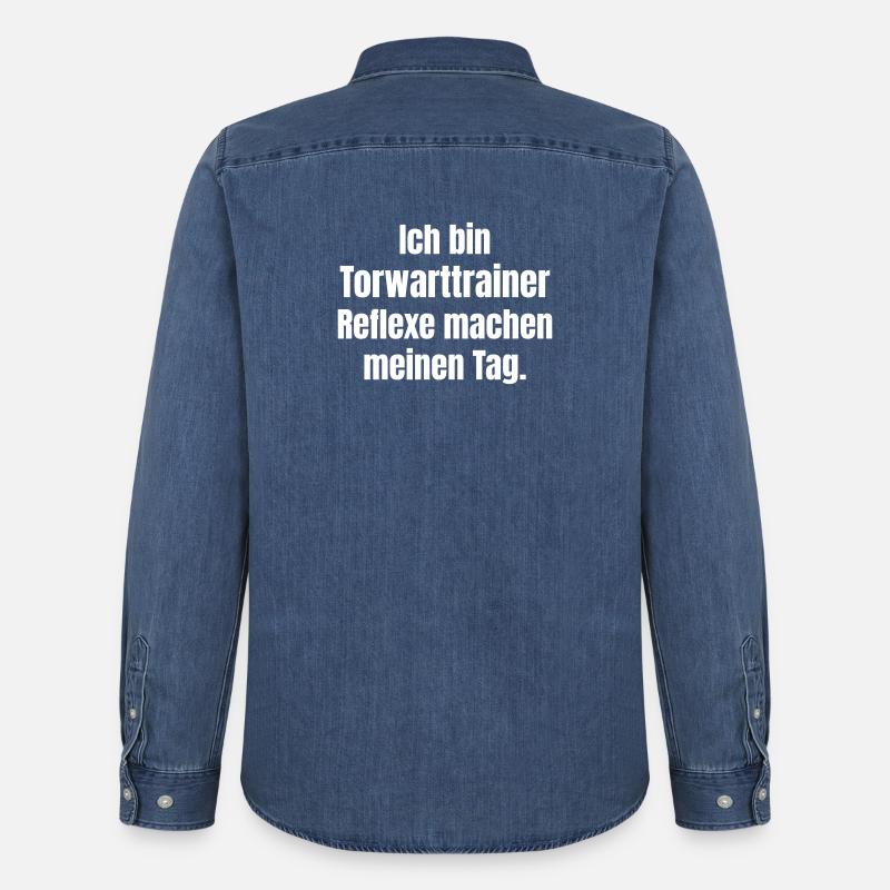 Torwarttrainer Reflexe Design - Männer Jeanshemd Organic von Stanley/Stella - verwaschenes Mittelblau 