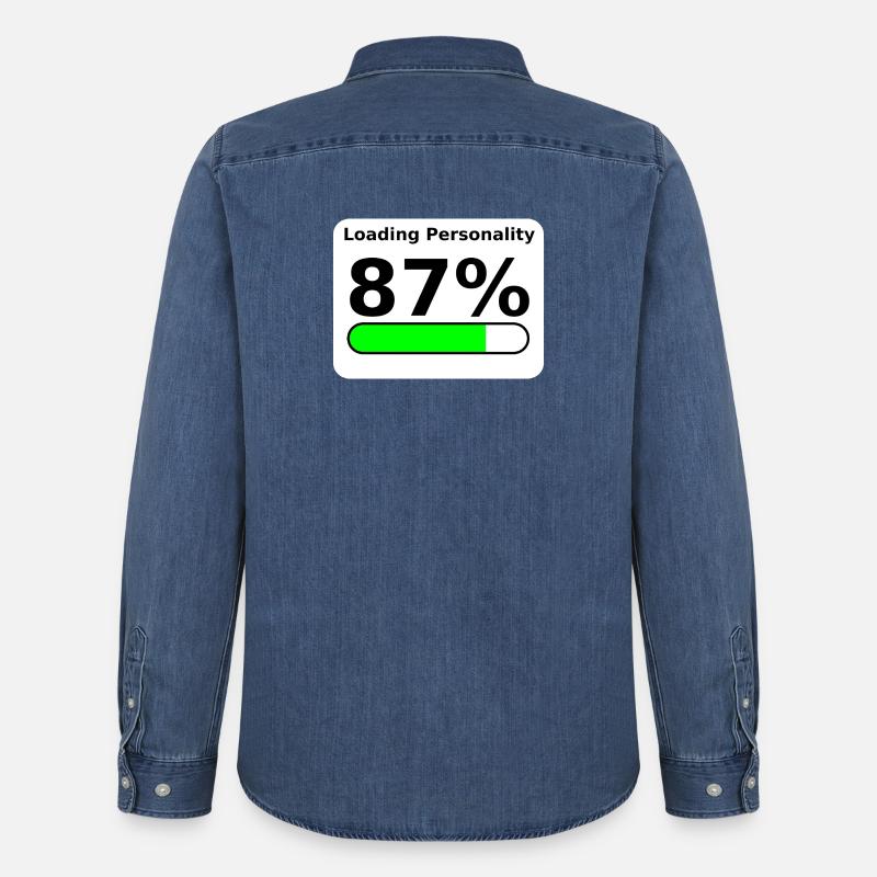 Loading Personality 87% – Nerdy Statement Tee - Männer Jeanshemd Organic von Stanley/Stella - verwaschenes Mittelblau 