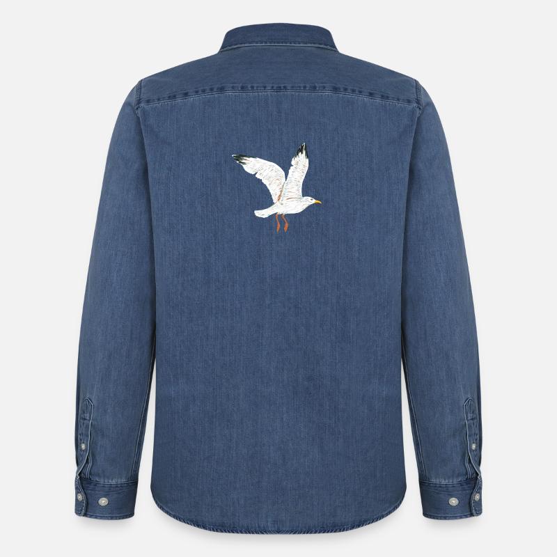 fliegende moewe vogel - Männer Jeanshemd Organic von Stanley/Stella - verwaschenes Mittelblau 