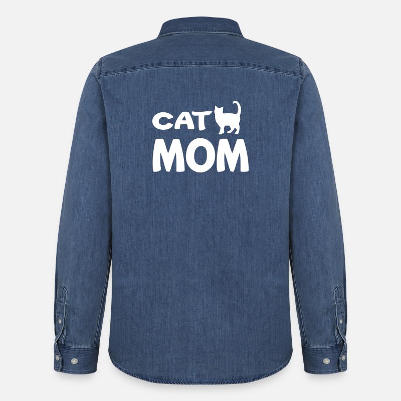 Katzenmutter - Männer Jeanshemd Organic von Stanley/Stella - verwaschenes Mittelblau