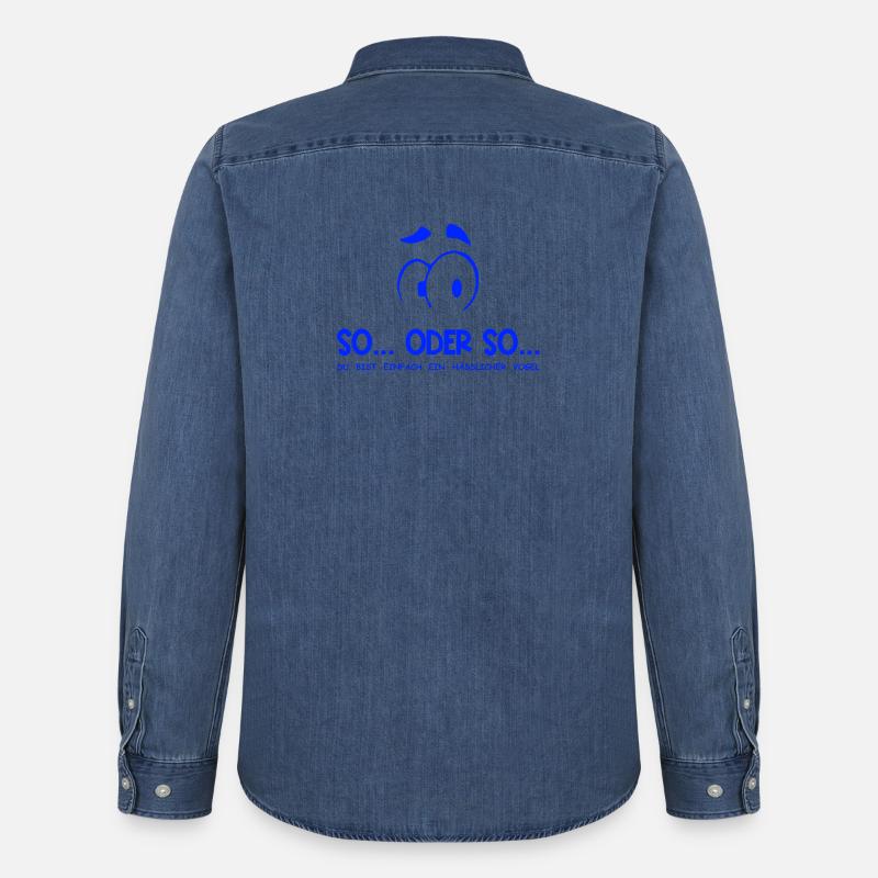 So...Oder So: Hässlicher Vogel - Blau - Männer Jeanshemd Organic von Stanley/Stella - verwaschenes Mittelblau 