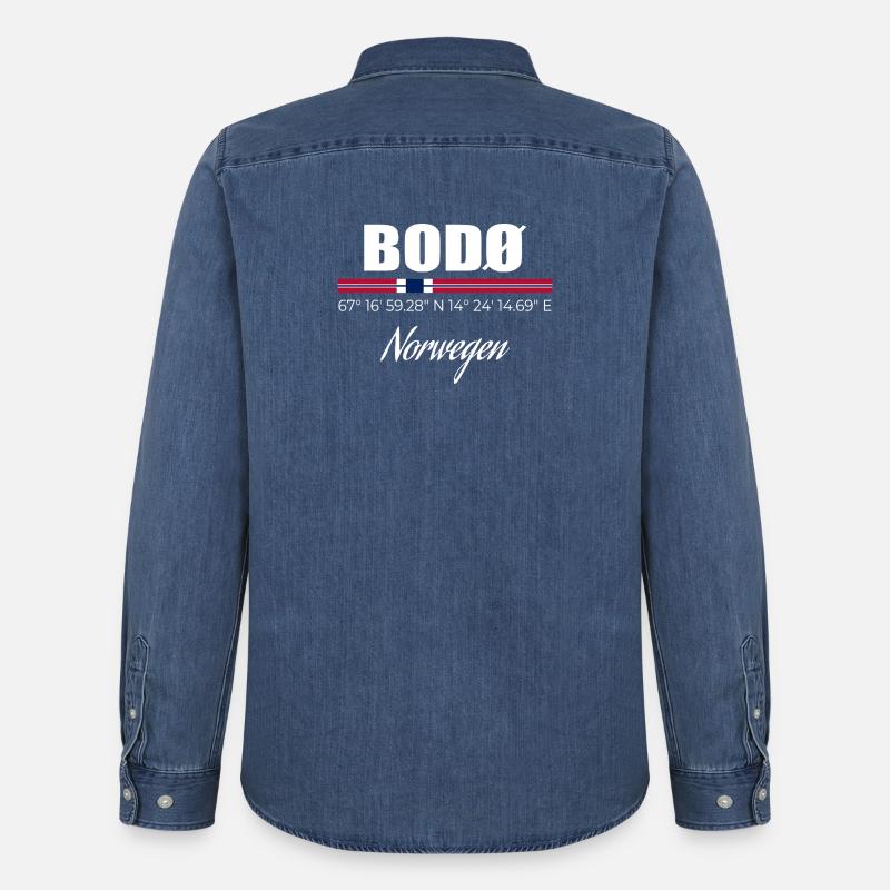 BODØ - Männer Jeanshemd Organic von Stanley/Stella - verwaschenes Mittelblau 
