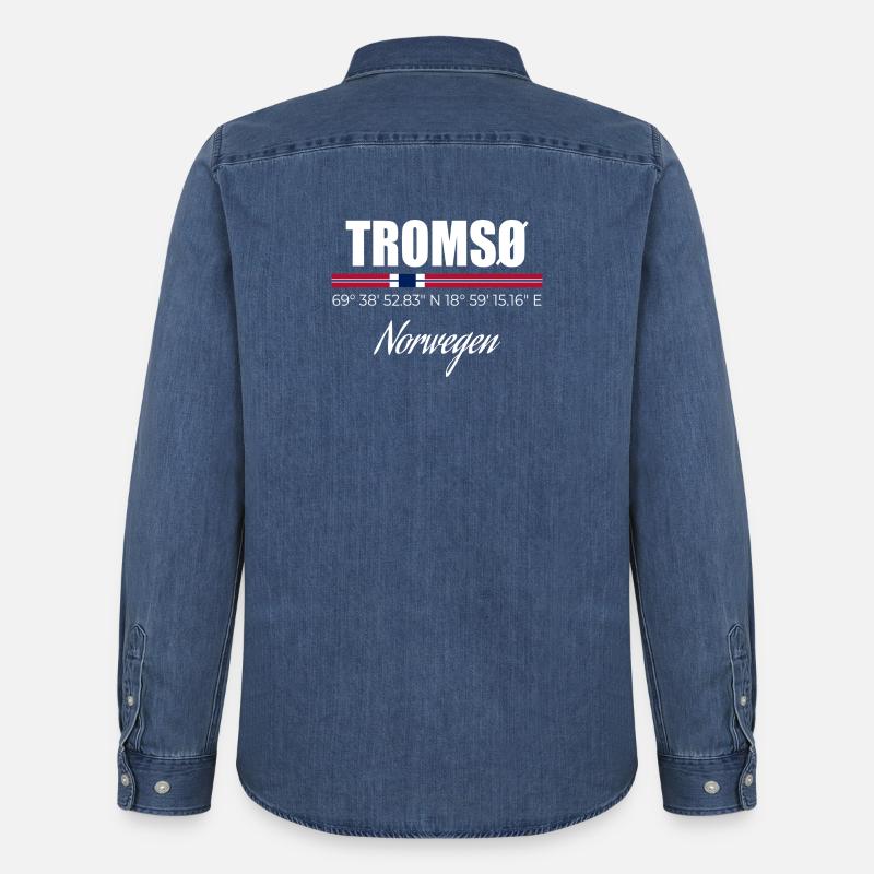 TROMSØ - Männer Jeanshemd Organic von Stanley/Stella - verwaschenes Mittelblau 
