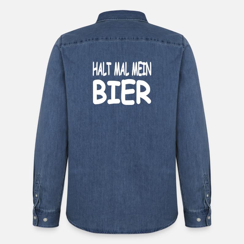 Bier - Männer Jeanshemd Organic von Stanley/Stella - verwaschenes Mittelblau 