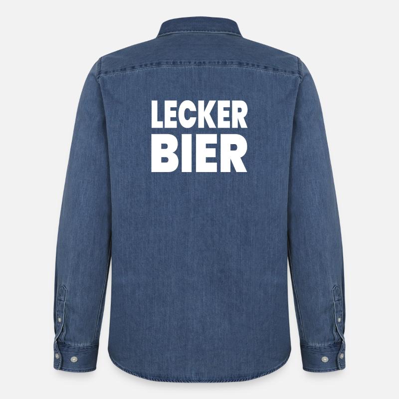 Bier - Männer Jeanshemd Organic von Stanley/Stella - verwaschenes Mittelblau 