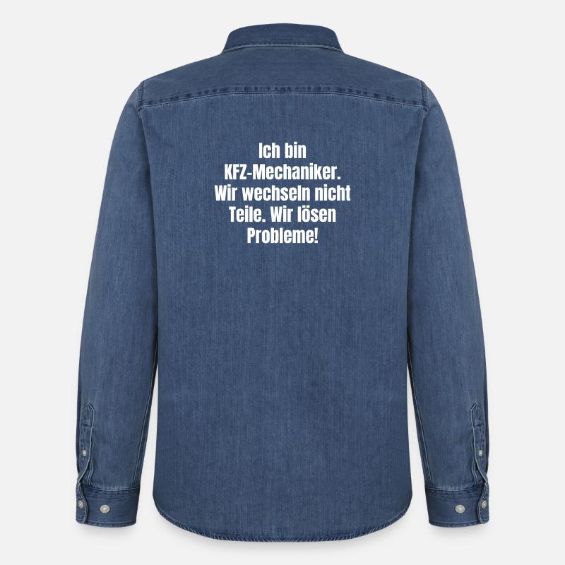 Car mechanics: We solve problems - Men’s Organic Denim Shirt by Stanley/Stella - mid washy