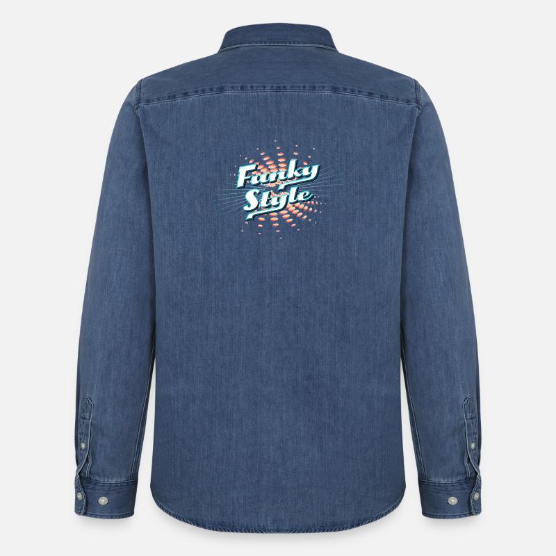 Funky Style Neon Explosion - Männer Jeanshemd Organic von Stanley/Stella - verwaschenes Mittelblau 