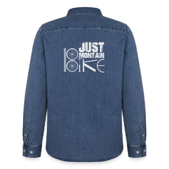 BMX Fahrrad Spruch bmx biker - Männer Jeanshemd Organic von Stanley/Stella - verwaschenes Mittelblau  - Hinten - AI Model Male 185 light (185cm)