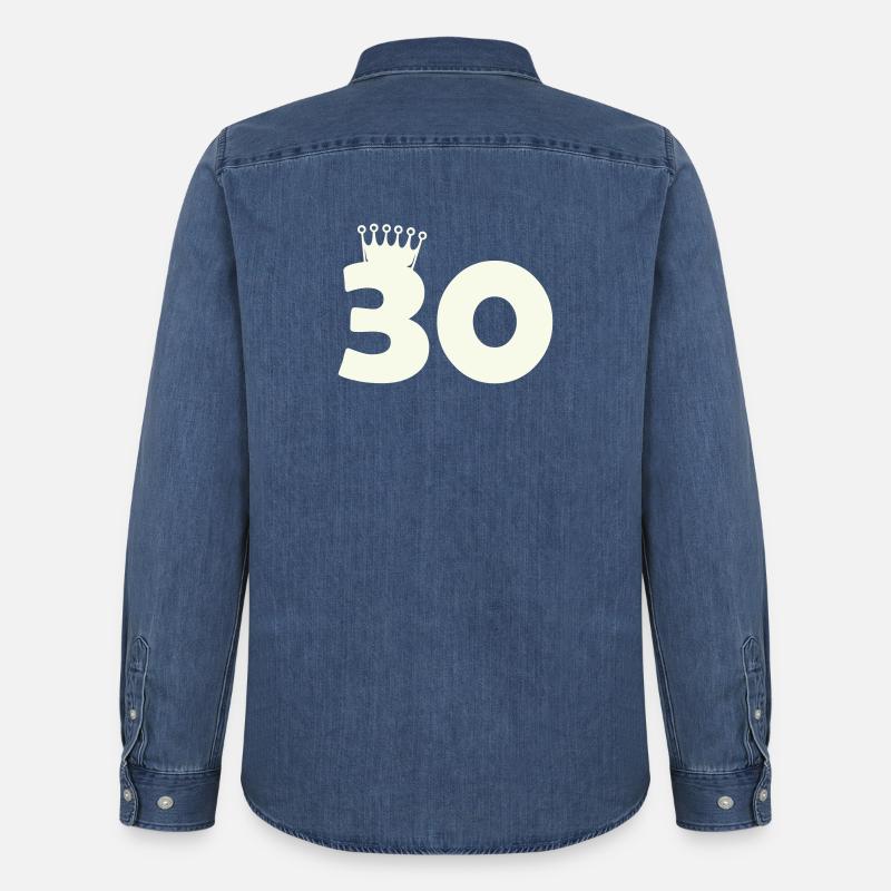 30_krone - Männer Jeanshemd Organic von Stanley/Stella - verwaschenes Mittelblau 