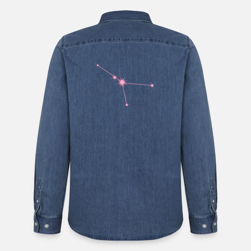Krebsstern Sternbild Sternzeichen Pastellrosa - Männer Jeanshemd Organic von Stanley/Stella - verwaschenes Mittelblau