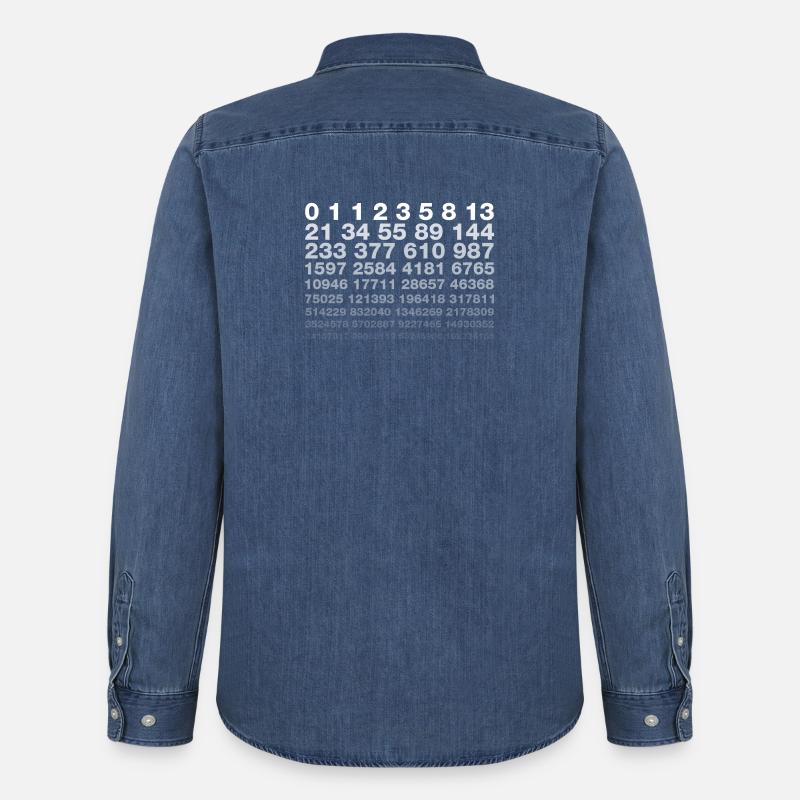 Fibonacci - Männer Jeanshemd Organic von Stanley/Stella - verwaschenes Mittelblau 