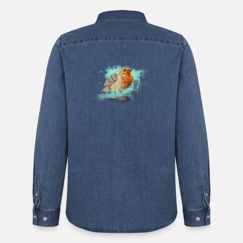Das Rotkelchen - Männer Jeanshemd Organic von Stanley/Stella - verwaschenes Mittelblau 