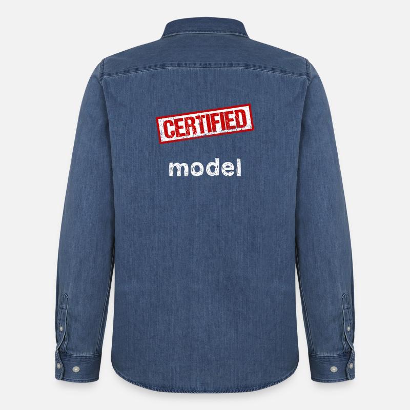 Modell - Männer Jeanshemd Organic von Stanley/Stella - verwaschenes Mittelblau