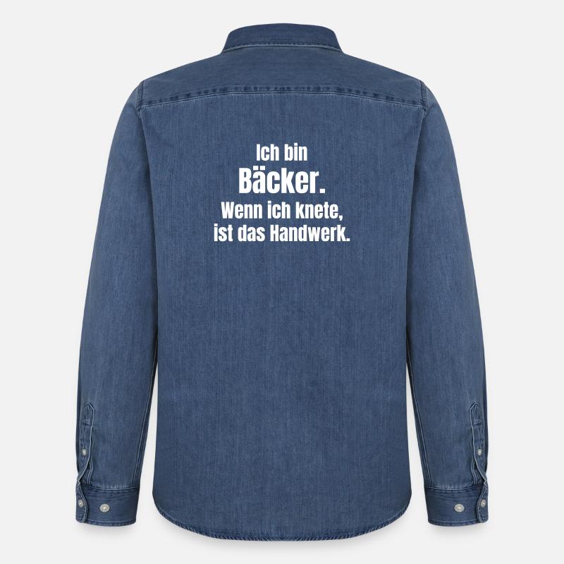 Bäcker: Knettechnik als Handwerk - Männer Jeanshemd Organic von Stanley/Stella - verwaschenes Mittelblau 
