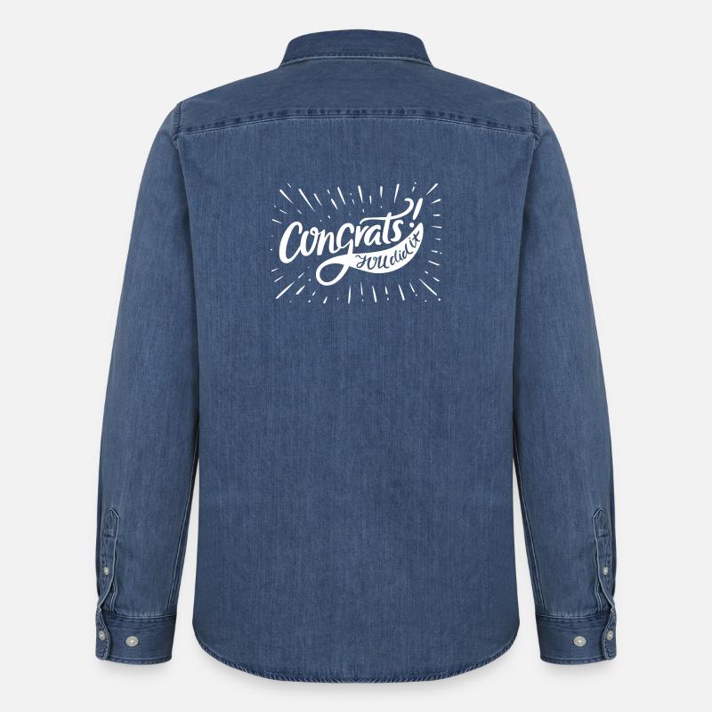 Ehe Heirat Junggesellenabschied - Männer Jeanshemd Organic von Stanley/Stella - verwaschenes Mittelblau 
