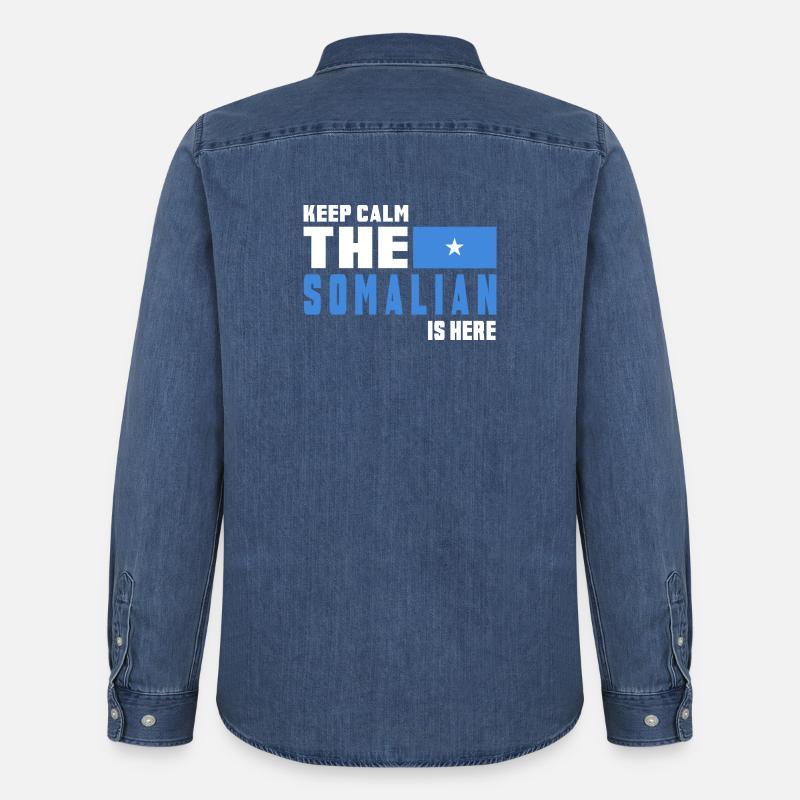 Keep Calm Somalia Flaggen Design - Männer Jeanshemd Organic von Stanley/Stella - verwaschenes Mittelblau