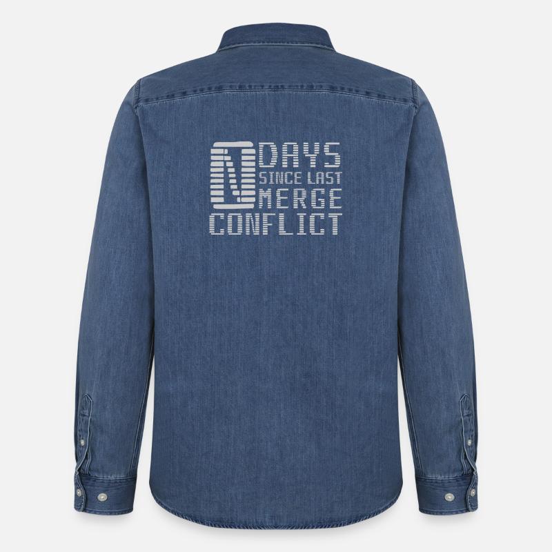 Merge Conflict Software Developer Developer geek - Men’s Organic Denim Shirt by Stanley/Stella - mid washy 