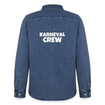 Carnival Crew Carnival Costume Party Group Celebrations - Men’s Organic Denim Shirt by Stanley/Stella - mid washy  - Back - AI Model Male 185 light (185cm)