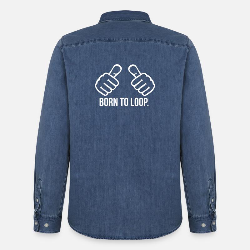 Born to Loop - Männer Jeanshemd Organic von Stanley/Stella - verwaschenes Mittelblau 
