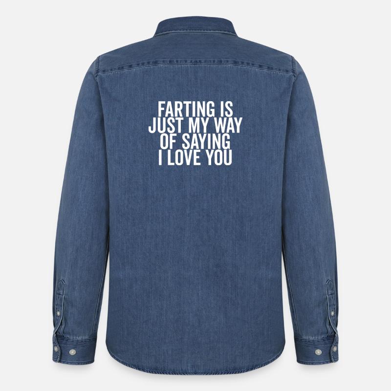 Scoreggiare è solo il mio modo di dire ti amo - Camicia in denim uomo bio di Stanley/Stella - blu medio slavato