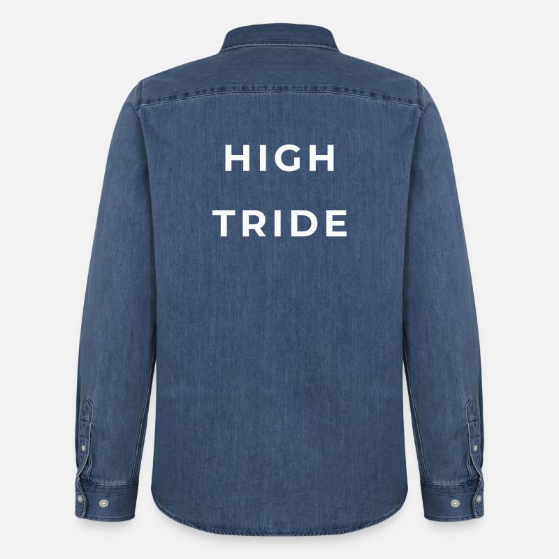 High Pride Bold Typografie - Männer Jeanshemd Organic von Stanley/Stella - verwaschenes Mittelblau