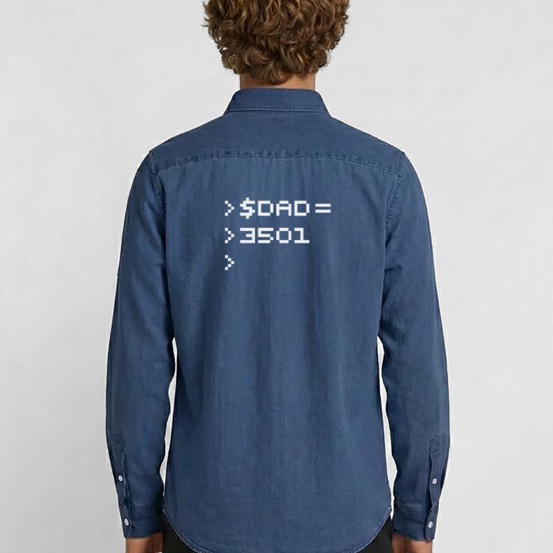 DAD Terminal de Pixels Nerd Code 8-Bits Rétro Chemise en denim homme bio Stanley/Stella