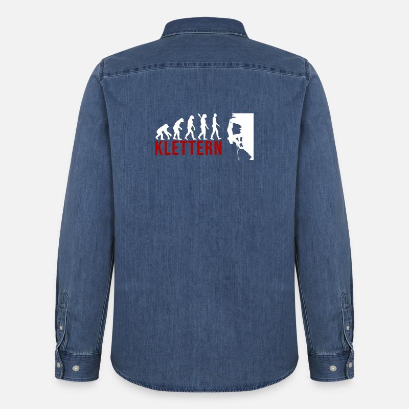 Ecolution Klettern - Männer Jeanshemd Organic von Stanley/Stella - verwaschenes Mittelblau 