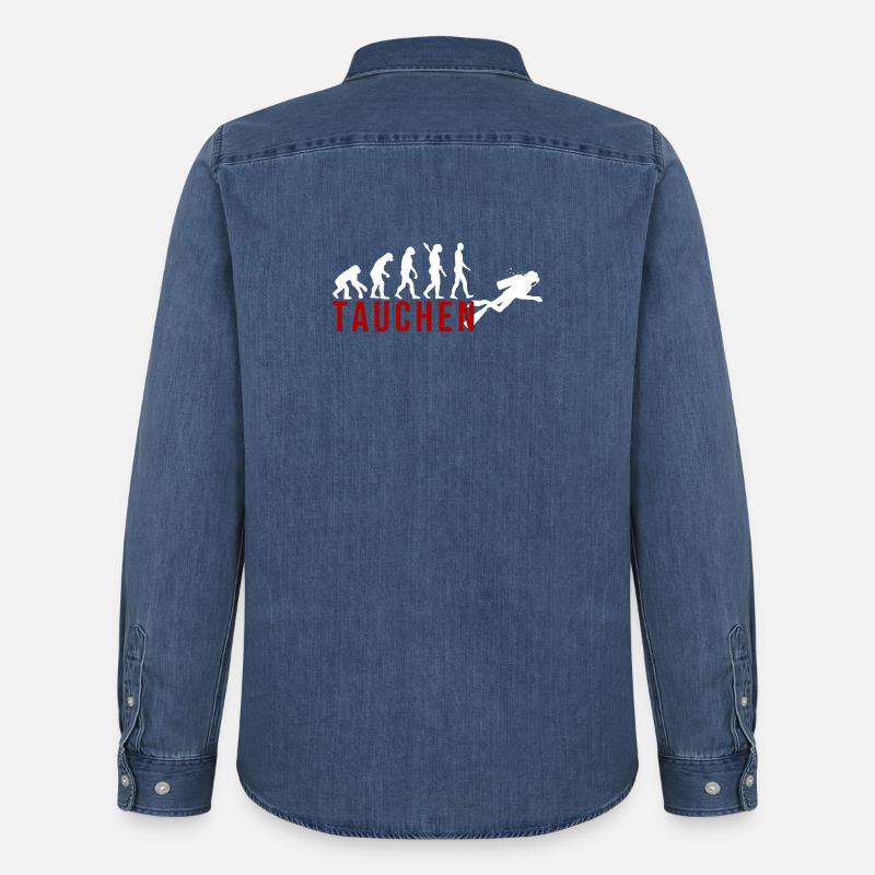 Ecolution Tauchen - Männer Jeanshemd Organic von Stanley/Stella - verwaschenes Mittelblau 