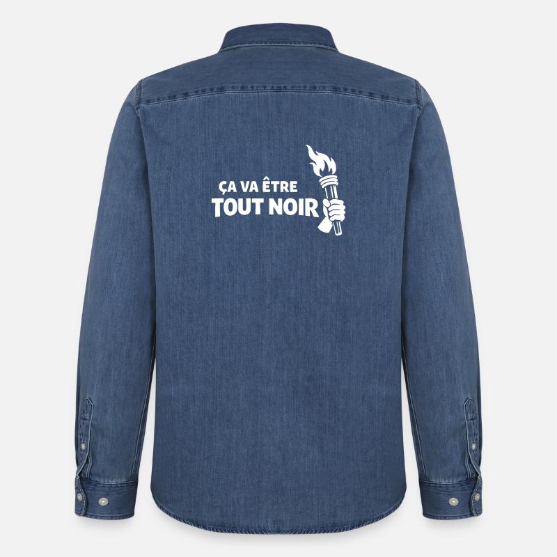 Es wird ganz schwarz sein - Männer Jeanshemd Organic von Stanley/Stella - verwaschenes Mittelblau 