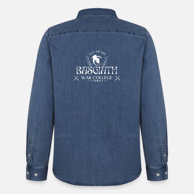 Fourth Wing Basgiath - Männer Jeanshemd Organic von Stanley/Stella - verwaschenes Mittelblau 