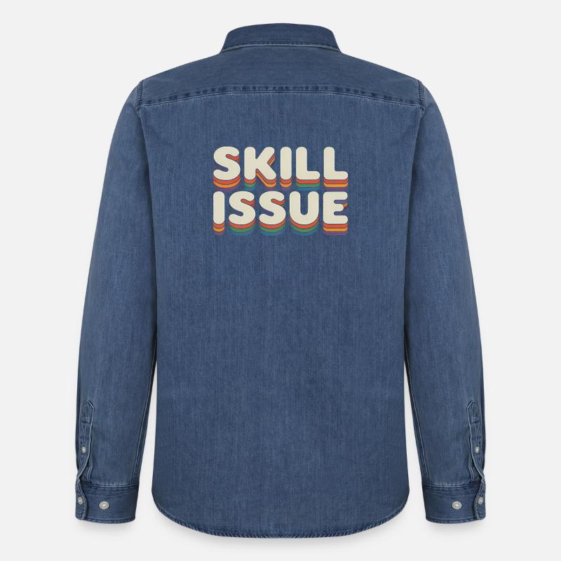 Skill-Problem - Lustige Gen Alpha Memes - Männer Jeanshemd Organic von Stanley/Stella - verwaschenes Mittelblau