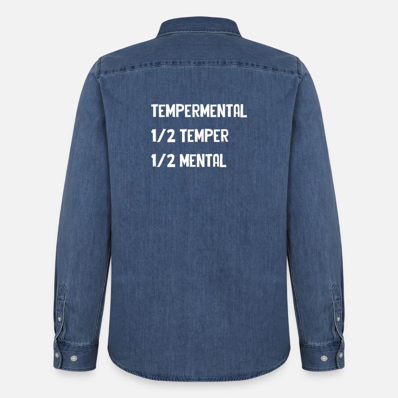 Tempermental split-typografi - Stanley/Stella denimskjorte - afbleget mellemblå 