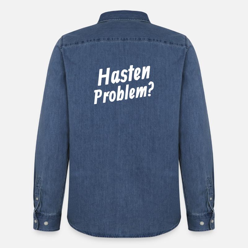 Hasten Problem - Männer Jeanshemd Organic von Stanley/Stella - verwaschenes Mittelblau 