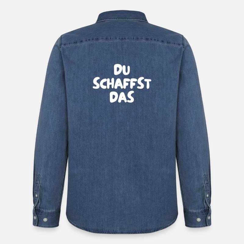Du schaffst das - Männer Jeanshemd Organic von Stanley/Stella - verwaschenes Mittelblau 