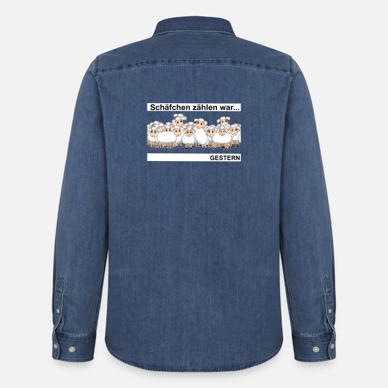 Schäfchen zählen - Männer Jeanshemd Organic von Stanley/Stella - verwaschenes Mittelblau 