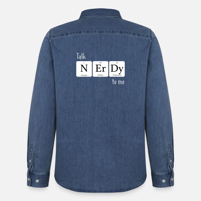 Elements Talk nerd pour moi - Chemise en denim homme bio Stanley/Stella - bleu moyen délavé