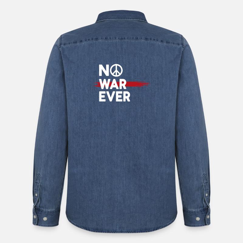 No War Ever Frieden Peace Zeichen - Männer Jeanshemd Organic von Stanley/Stella - verwaschenes Mittelblau