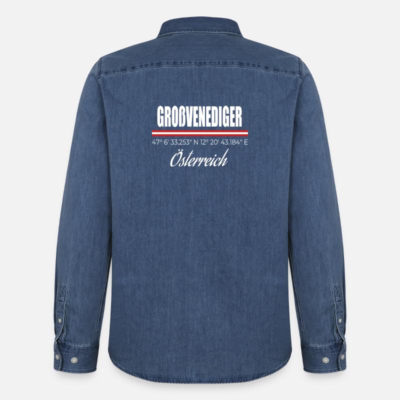 Großvenediger - Männer Jeanshemd Organic von Stanley/Stella - verwaschenes Mittelblau 